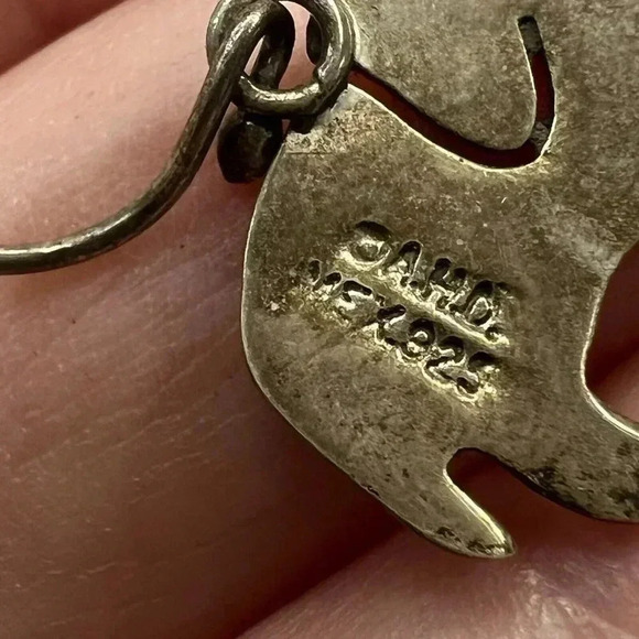 925 Sterling Silver Vintage Petite Elephant Dangle Earrings AHO Mexico Cute - Picture 2 of 4